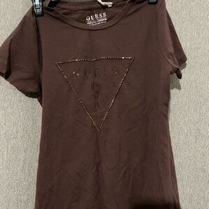 GUESS Chocolate Brown Short Sleeve Tee